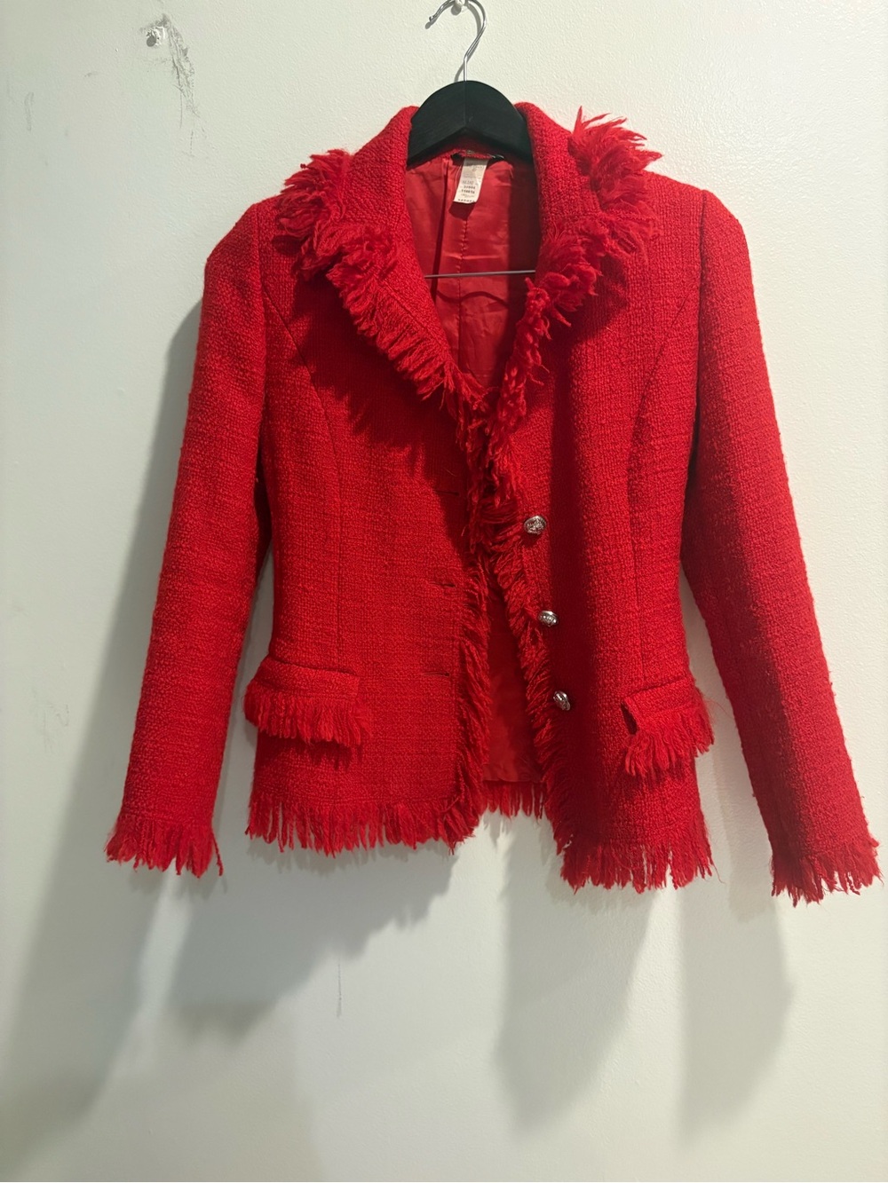 Versace Red Tweed Jacket - USA 2 to 4
